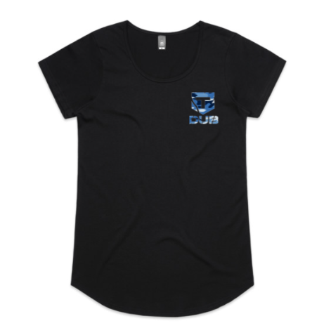 TDUB BLUE CAMO TEE - BLACK (WOMENS)